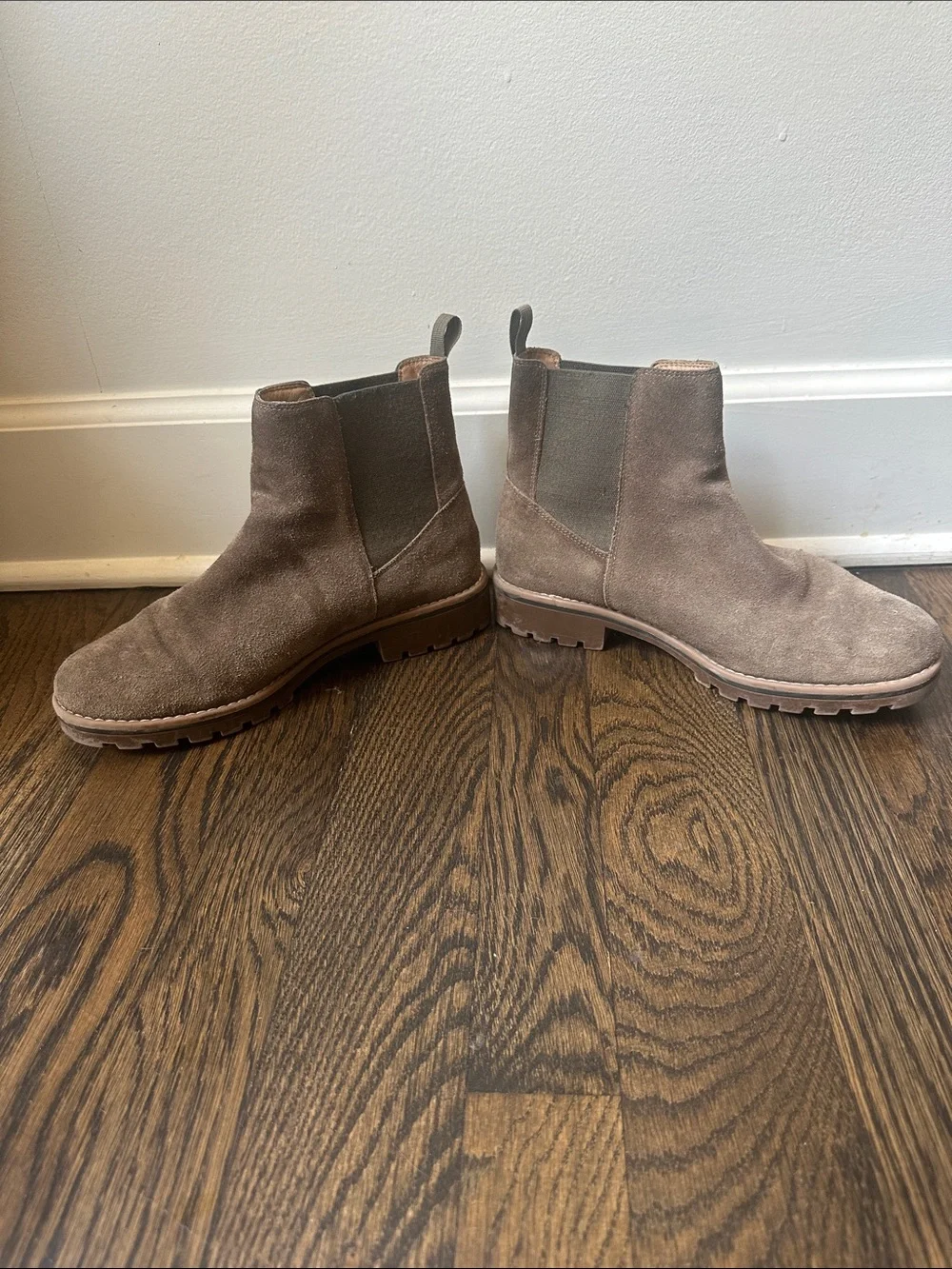 Crown Vintage Taupe Suede Chelsea Ankle Boots